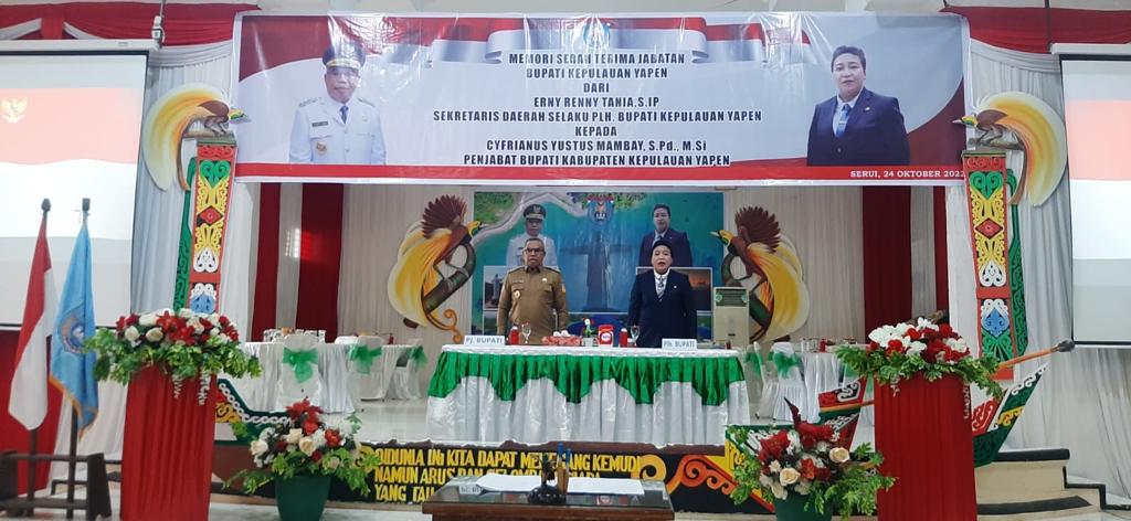 Usai Srtijab Pj.Bupati Yapen Cyfrianus Mambai ajak masyarakat  Bangun Yapen dengan jaga stabilitas Keamanan