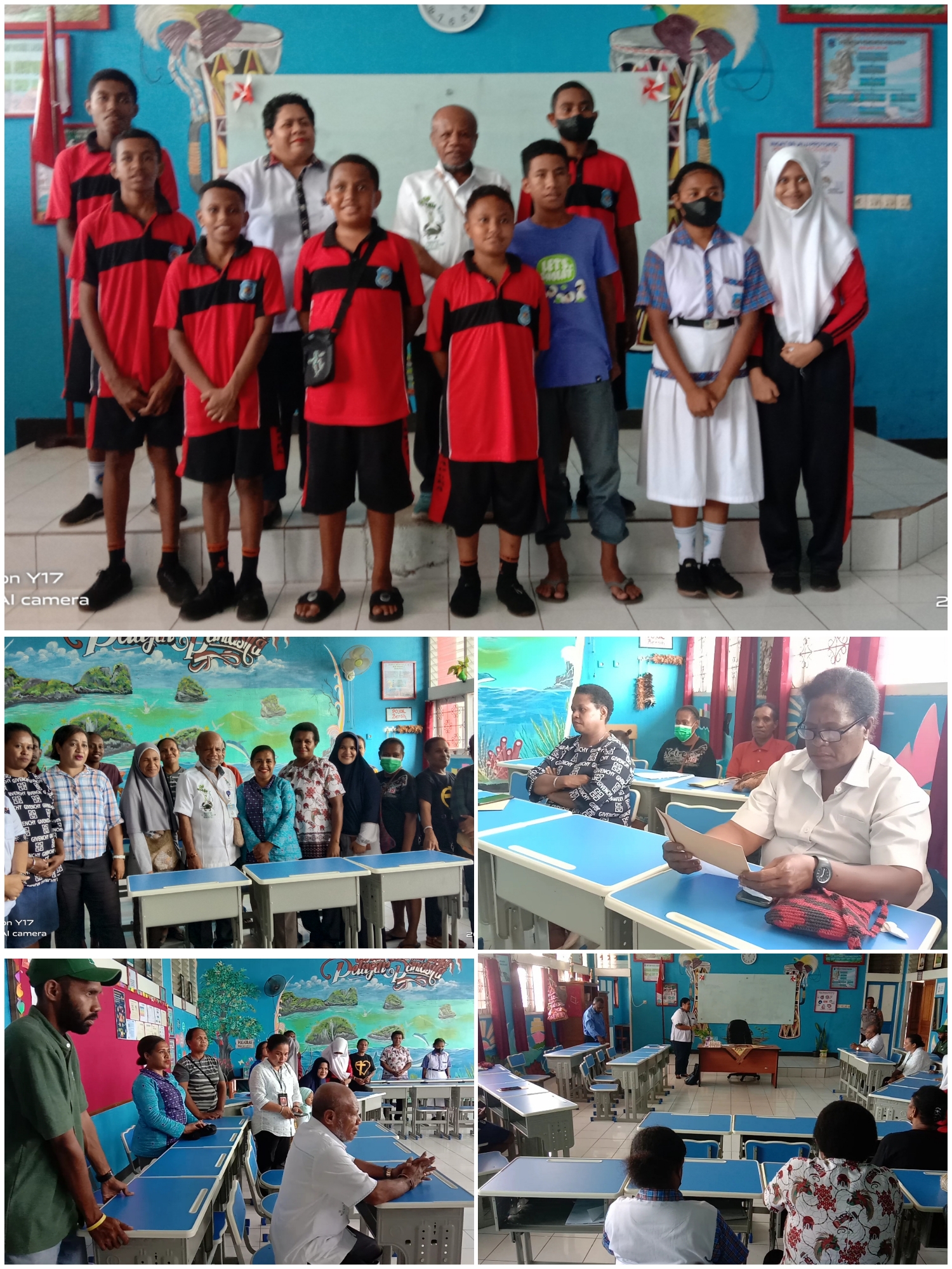 Peduli Pendidikan di Papua Anggota DPRP Yonas Nusi bantu,1 set Meja-Kursi ke-SMPN 1 Kota Jayapura