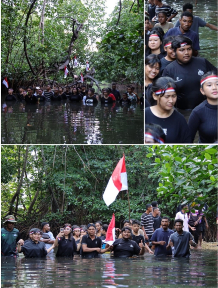 Komunitas Rumah Bakau Pimpin Mahasiswa dan Pemuda Rayakan Upacara Proklamasi Ke-78 di Hutan Bakau Teluk Youtefa