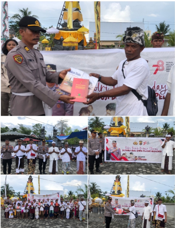 Polri Peduli Budaya Literasi, Polda Papua Salurkan Buku pendidikan dan Kitab Suci Untuk Umat Hindu di keerom