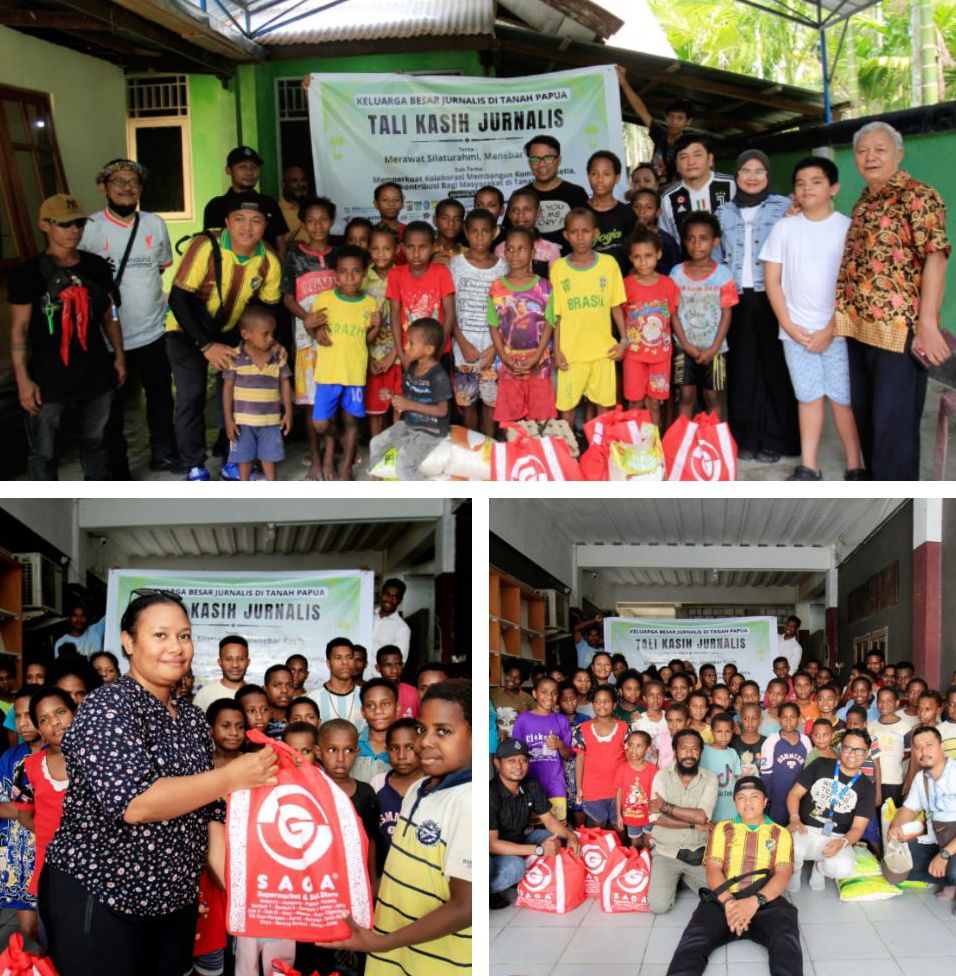 Jurnalis Berbagi, Salurkan Tali Kasih ke Panti Asuhan dan Ponpes di Papua