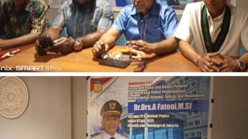 Forum ASN Papua dan Aliansi Pemuda dan Masyarakat Peduli Pembangunan berikan apresiasi dan dukungan pada Mendagri Tito Karnavian atas di lantiknya Dr.Agus Fatoni sebagai Pj.Gubernur Papua