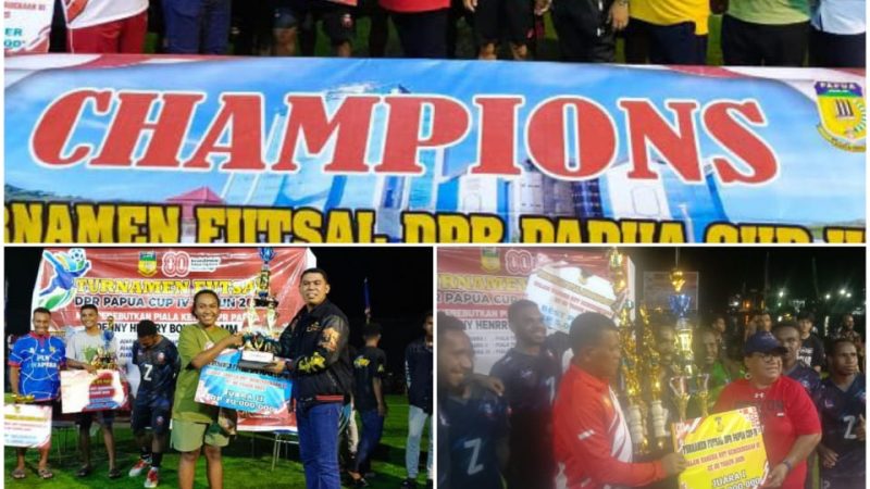 Meriahkan HUT RI Ke-80, Tim Futsal Bugalo Wiya Angkasa Juarai Turnamen Futsal Ketua DPR Papua Cup IV