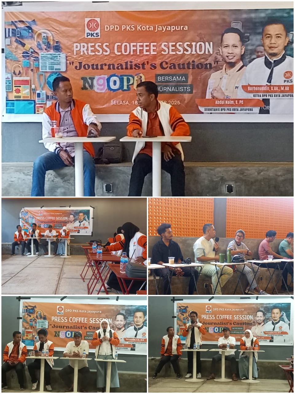 Cofie bareng Awak Media DPD PKS Kota Jayapura minta Wartawan buat Rapot kepada Kerja kerja Anggota DPRK