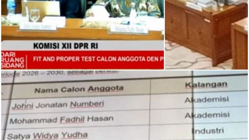 Komisi XII DPR Tetapkan 8 Anggota Dewan Energi Nasional Periode 2026–2030, salah satunya  Dr.Ir. Johni Jonatan Numberi,M.Eng., IPM., ASEAN Eng