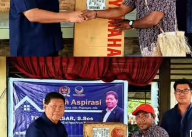 Tonny Tesar Serahkan Motor Laut 15 PK untuk Jembatani Kekurangan Transportasi Sekolah di Kepulauan Yapen